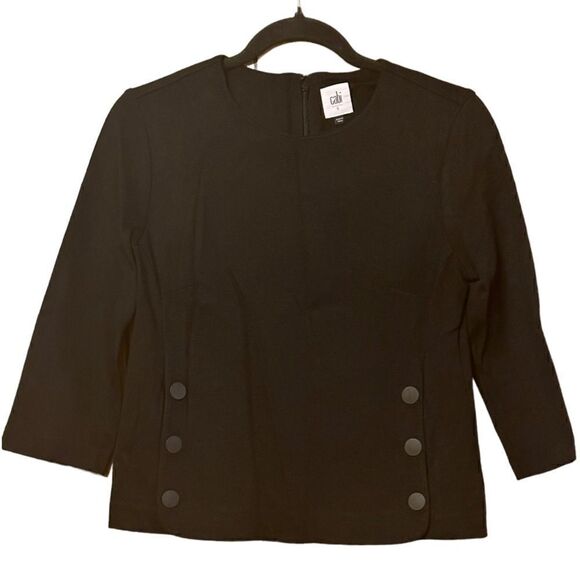 Cabi Ponte Knit Snap Detail Black Top Size Small S 📦 - Picture 9 of 9